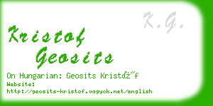 kristof geosits business card